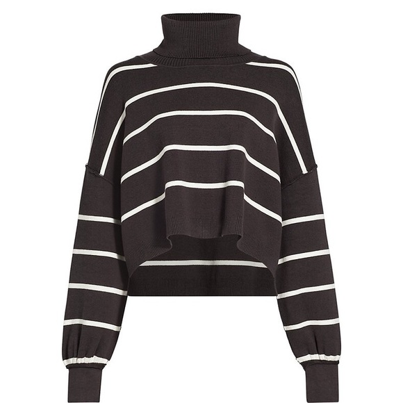 Free People Paulie Turtleneck Sweater – Smoked Pearl Combo - Picture 2 of 9